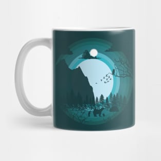 wilderness Silhouette Illustration Mug